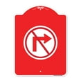 thumbnail image 1 of SignMission A-DES-RW-1824-23592 18 x 24 in. Designer Series Sign - No Right Turn with Graphic Only, Red & White, 1 of 4