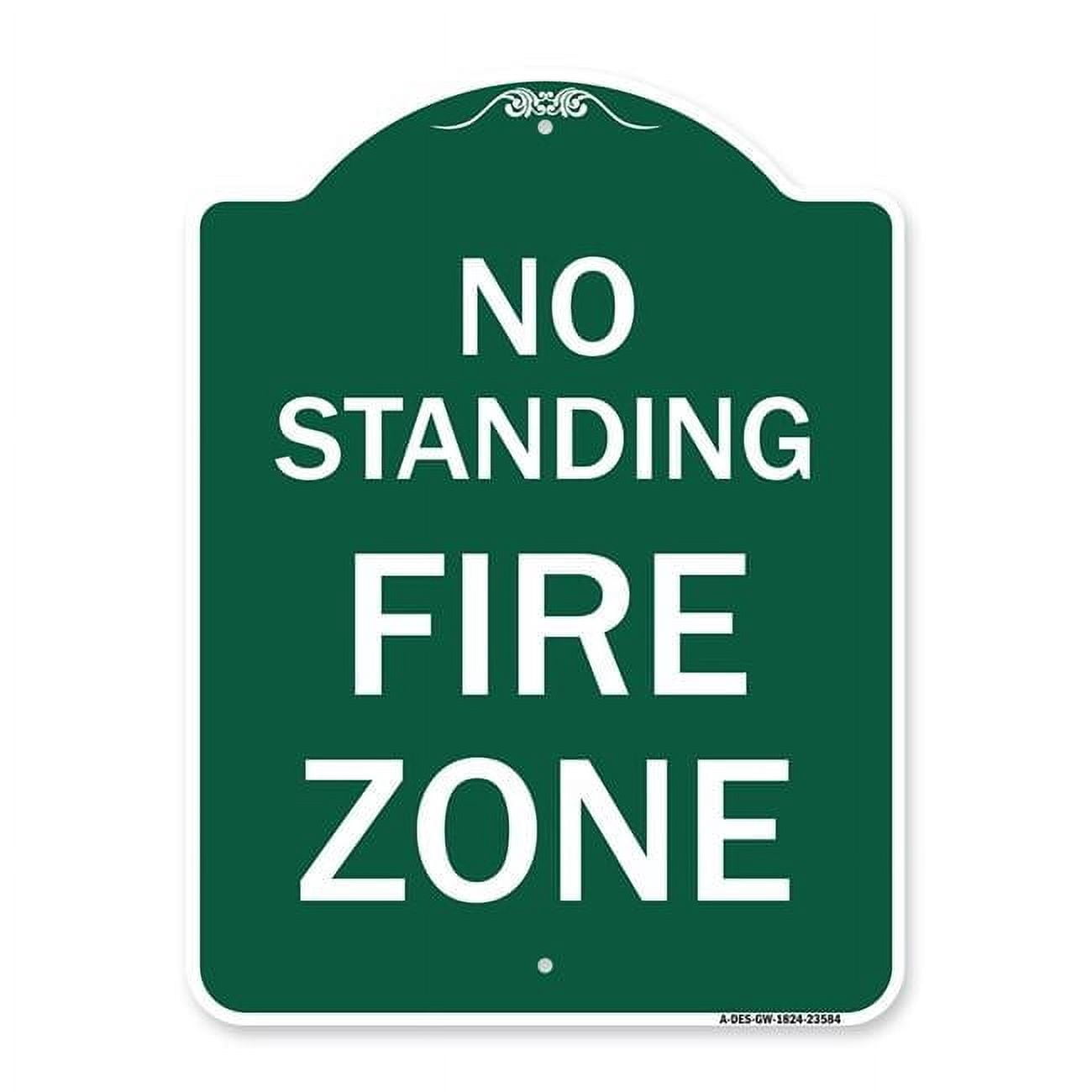 SignMission 18 x 24 in. Designer Series Sign - No Standing Fire Zone ...