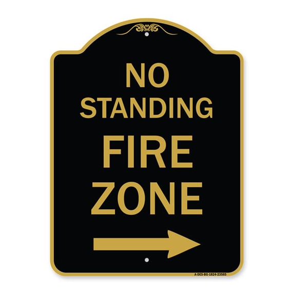 SignMission 18 x 24 in. Designer Series Sign - No Standing Fire Zone ...
