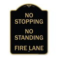thumbnail image 1 of SignMission  18 x 24 in. Designer Series Sign - No Stopping No Standing Fire Lane, Black & Gold, 1 of 1