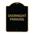 thumbnail image 1 of SignMission  18 x 24 in. Designer Series Sign - Overnight Parking, Black & Gold, 1 of 1