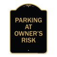 thumbnail image 1 of SignMission  18 x 24 in. Designer Series Sign - Parking At Owners Risk, Black & Gold, 1 of 1