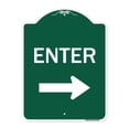 thumbnail image 1 of SignMission A-DES-GW-1824-23426 18 x 24 in. Designer Series Sign - Parking Lot Sign Enter Sign & Right Arrow, Green & White, 1 of 4
