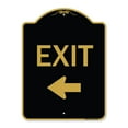 thumbnail image 1 of SignMission  18 x 24 in. Designer Series Sign - Parking Lot Sign Exit Sign & Left Arrow, Black & Gold, 1 of 1