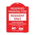 thumbnail image 1 of SignMission Designer Series Sign - Parking Lot Sign Reserved Parking for Residents Only Unauthorized Vehicles Towed Away (With Tow Away Graphic | Red & White 18" X 24" Aluminum, 1 of 4