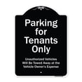 thumbnail image 1 of SignMission A-DES-BW-1824-9939 18 x 24 in. Designer Series Sign - Parking for Tenants Only Unauthorized Vehicles Towed Away, Black & White, 1 of 4