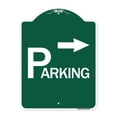 thumbnail image 1 of SignMission A-DES-GW-1824-24518 18 x 24 in. Designer Series Sign - Parking with Arrow Pointing Right, Green & White, 1 of 4