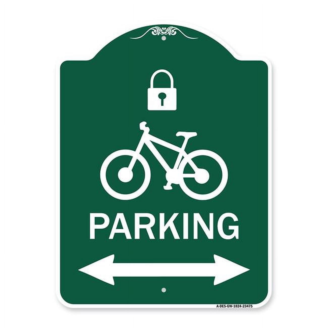 SignMission 18 x 24 in. Designer Series Sign - Parking with Lock Cycle ...