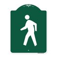 thumbnail image 1 of SignMission A-DES-GW-1824-23337 18 x 24 in. Designer Series Sign - Pedestrian Crossing Symbol, Green & White, 1 of 4