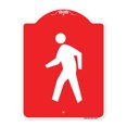 thumbnail image 1 of SignMission A-DES-RW-1824-23337 18 x 24 in. Designer Series Sign - Pedestrian Crossing Symbol, Red & White, 1 of 4