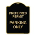 thumbnail image 1 of SignMission  18 x 24 in. Designer Series Sign - Preferred Permit Parking Only, Black & Gold, 1 of 1