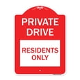thumbnail image 1 of SignMission A-DES-RW-1824-23271 18 x 24 in. Designer Series Sign - Private Drive Sign Private Drive - Residents Only, Red & White, 1 of 4