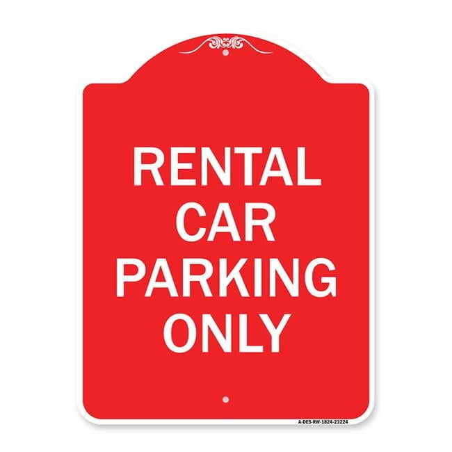 SignMission 18 x 24 in. Designer Series Sign - Rental Car Parking Only ...