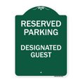thumbnail image 1 of SignMission A-DES-GW-1824-23153 18 x 24 in. Designer Series Sign - Reserved Parking - Designated Guest, Green & White, 1 of 4