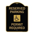 thumbnail image 1 of SignMission A-DES-BG-1824-23059 18 x 24 in. Designer Series Sign - Reserved Parking Permit Required with Graphic, Black & Gold, 1 of 4