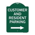thumbnail image 1 of SignMission A-DES-GW-1824-23052 18 x 24 in. Designer Series Sign - Reserved Parking Sign Customer & Visitor Parking with Right Arrow, Green & White, 1 of 4