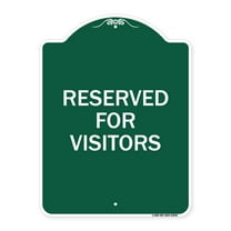 SignMission A-DES-GW-1824-23041 18 x 24 in. Designer Series Sign - Reserved Parking Sign Reserved Parking for Visitors, Green & White