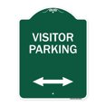 thumbnail image 1 of SignMission A-DES-GW-1824-23025 18 x 24 in. Designer Series Sign - Reserved Parking Sign Visitor Parking & Arrow Pointing Left & Right, Green & White, 1 of 4