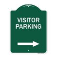 thumbnail image 1 of SignMission A-DES-GW-1824-23023 18 x 24 in. Designer Series Sign - Reserved Parking Sign Visitor Parking & Arrow Pointing Right, Green & White, 1 of 4