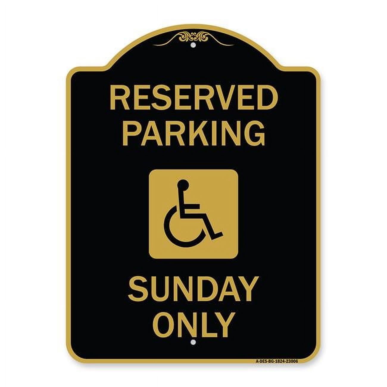 SignMission Designer Series Sign - Reserved Parking Sunday Only (With ...