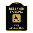 thumbnail image 1 of SignMission Designer Series Sign - Reserved Parking Van Accessible with Symbol | Black & Gold 18" X 24" Heavy-Gauge Aluminum Architectural Sign | Protect Your Business | Made in the USA, 1 of 4