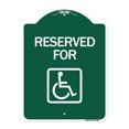 thumbnail image 1 of SignMission A-DES-GW-1824-24430 18 x 24 in. Designer Series Sign - Reserved for with Accessible Symbol, Green & White, 1 of 4
