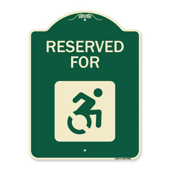 SignMission A-DES-G-1824-9908 18 x 24 in. Designer Series Sign - Reserved with Accessible Symbol