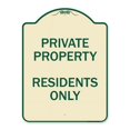thumbnail image 1 of SignMission  18 x 24 in. Designer Series Sign - Residents Only, Tan & Green, 1 of 1