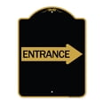thumbnail image 1 of SignMission A-DES-BG-1824-24234 18 x 24 in. Designer Series Sign - Right Arrow Entrance, Black & Gold, 1 of 4