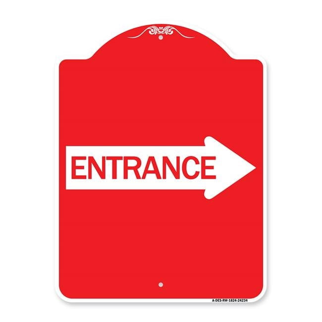 SignMission 18 x 24 in. Designer Series Sign - Right Arrow Entrance ...