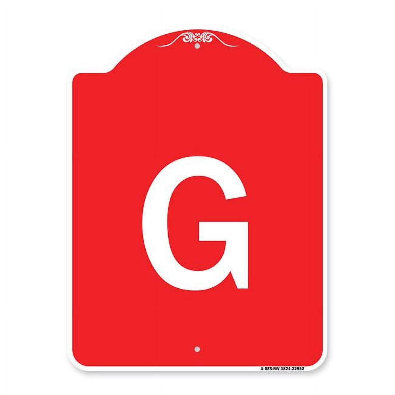 SignMission 18 X 24 In Designer Series Sign Sign With Letter G Red signmission-18-x-24-in-designer-series-sign-sign-with-letter-g-red