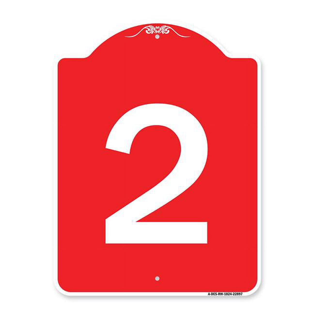 SignMission 18 X 24 In Designer Series Sign Sign With Number 2 Red signmission-18-x-24-in-designer-series-sign-sign-with-number-2-red
