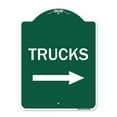 thumbnail image 1 of SignMission  18 x 24 in. Designer Series Sign - Trucks Sign Trucks with Right Arrow, Green & White, 1 of 1