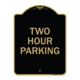 thumbnail image 1 of SignMission  18 x 24 in. Designer Series Sign - Two Hour Parking, Black & Gold, 1 of 1