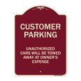 thumbnail image 1 of SignMission A-DES-BU-1824-9875 18 x 24 in. Designer Series Sign - Unauthorized Cars Will Be Towed Away At Owners Expense, Burgundy, 1 of 4