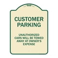 thumbnail image 1 of SignMission A-DES-TG-1824-9875 18 x 24 in. Designer Series Sign - Unauthorized Cars Will Be Towed Away At Owners Expense, Tan & Green, 1 of 4