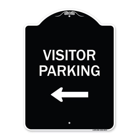 SignMission 18 x 24 in. Designer Series Sign - Visitor Parking 1, Black & White