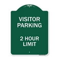 thumbnail image 1 of SignMission Designer Series Sign - Visitor Parking Sign Visitor Parking 2 Hour Limit | Green & White 18" X 24" Heavy-Gauge Aluminum Architectural Sign | Protect Your Business | Made in, 1 of 4