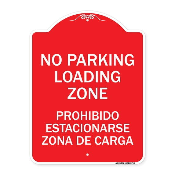 SignMission A-DES-RW-1824-22710 18 x 24 in. Designer Series Sign - Warning Unauthorized Vehicles Will Be Towed, Red & White