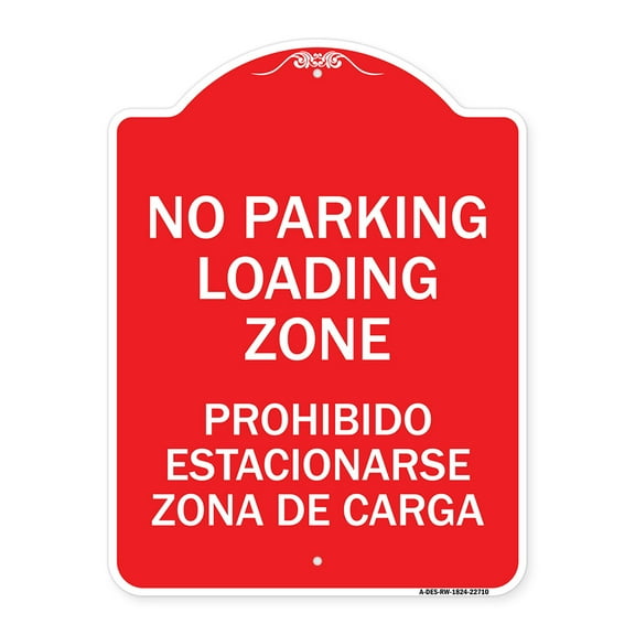 SignMission A-DES-RW-1824-22710 18 x 24 in. Designer Series Sign - Warning Unauthorized Vehicles Will Be Towed, Red & White