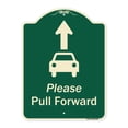 thumbnail image 1 of SignMission A-DES-G-1824-9934 18 x 24 in. Green Designer Series Sign - Please Pull Forward with Graphic & Ahead Arrow, 1 of 4