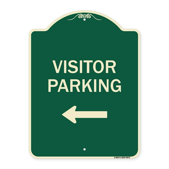 SignMission A-DES-G-1824-9872 18 x 24 in. Green Designer Series Sign - Visitor Parking 1