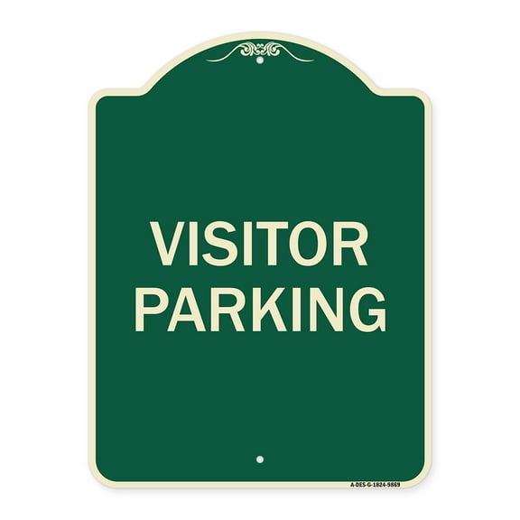 SignMission A-DES-G-1824-9869 18 x 24 in. Green Designer Series Sign - Visitor Parking