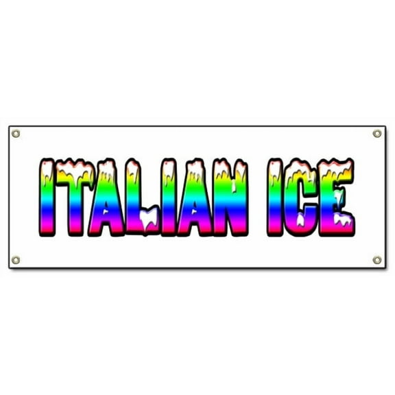 SignMission  18 x 48 in. 13 oz Heavy Duty Grommets Single Sided Vinyl Banner Sign - Italian Ice