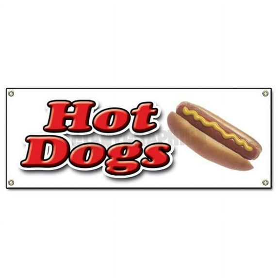 SignMission 18 x 48 in. Hot Dog 1 Banner Sign