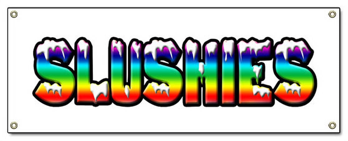 Slushy Led Sign SignMission 18 x 48 in. Slushies Banner Sign - Walmart.com