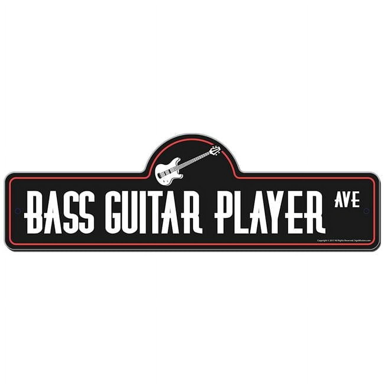 SignMission 20 x 7 in. Bass Guitar Player Street Sign - Walmart.com