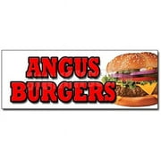 SignMission 24 in. Angus Burgers Decal Sticker - Broiled Charbroiled Cheeseburgers Beef USDA