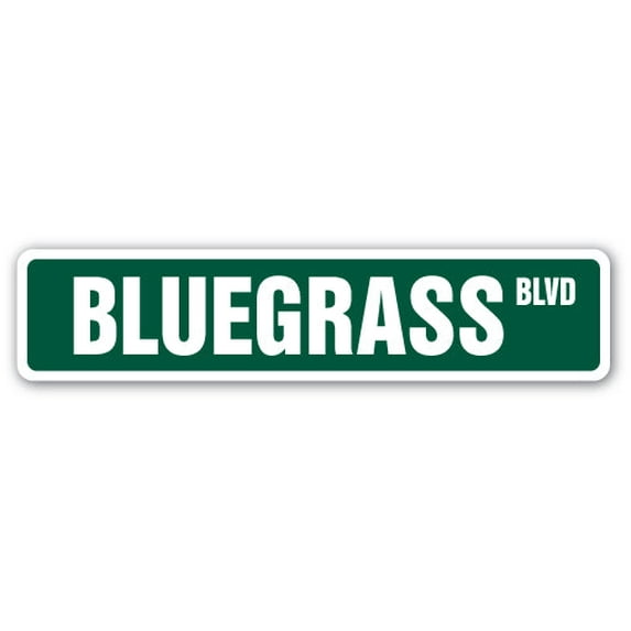 BLUEGRASS Aluminum Street Sign music lover musician band banjo | Indoor/Outdoor | 24" Wide