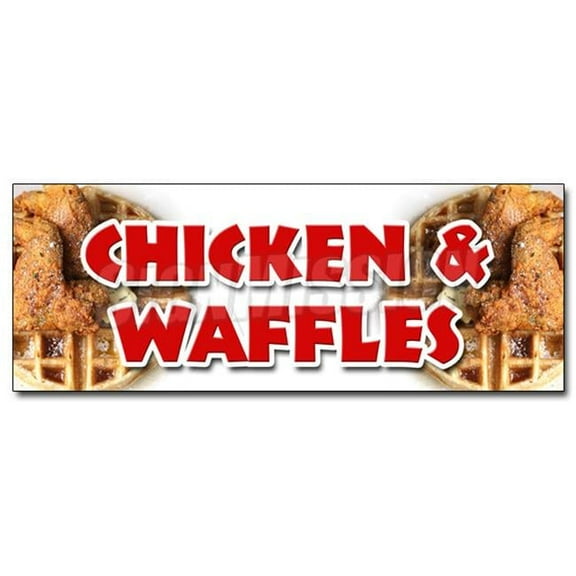24" CHICKEN & WAFFLES DECAL sticker fried tenders soul food collards homemade